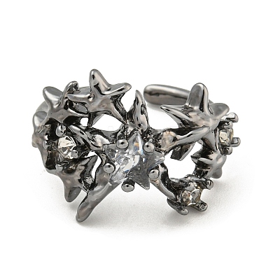 Star Zinc Alloy Open Cuff Ring LS-RJEW-Z048-01B-04-1