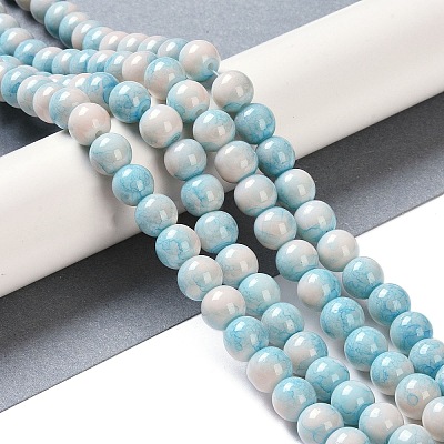 Baking Paint Glass Bead Strands LS-GLAA-H031-01B-10-1