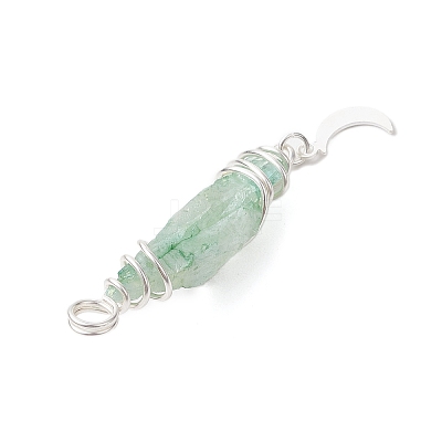 3Pcs 3 Styles Electroplated Natural Quartz Crystal Nuggets Copper Wire Wrapped Pendants PALLOY-JF03128-08-1