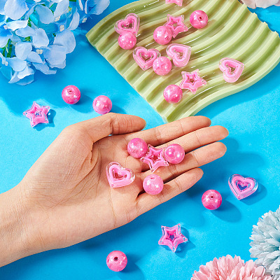 24Pcs 4 Styles Acrylic Beads Sets OACR-TA0002-84A-1