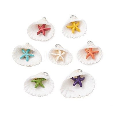 Summer Beach Natural Shell Pendants PALLOY-JF02649-1
