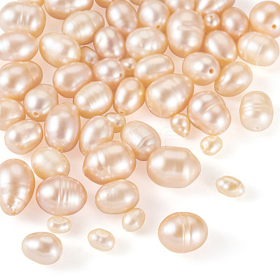 55Pcs 4 Styles Natural Cultured Freshwater Pearl Beads PEAR-TA0001-18-1