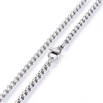 Non-Tarnish 304 Stainless Steel Rolo Chain Necklaces NJEW-L047-02A-P-1