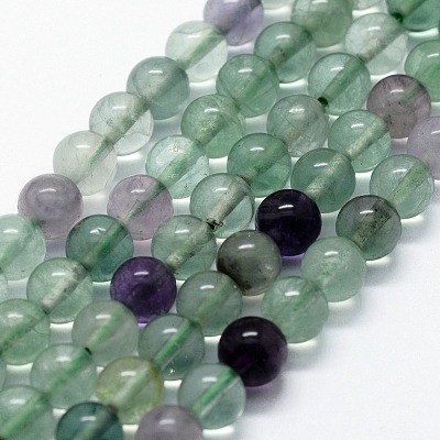 Natural Fluorite Beads Strands X-G-I199-12-6mm-1