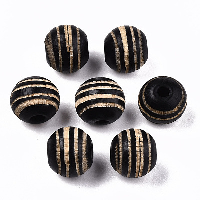 Painted Natural Wood Beads WOOD-T021-54A-M-1