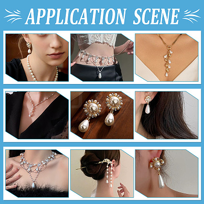 64Pcs 4 Styles ABS Plastic Imitation Pearl Pendants FIND-PH0027-71P-1