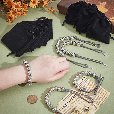 8Pcs CCB Plastic Round Bead Bracelets BJEW-PH01940-1