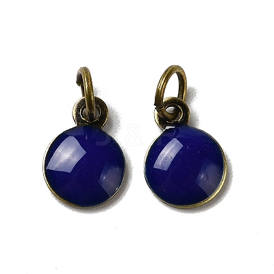 Brass Ename Charms KK-H487-22AB-03-1