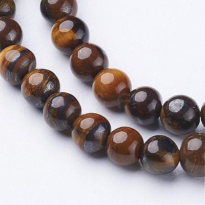 Natural Tiger Eye Beads Strands GSR6MMC014-B-1