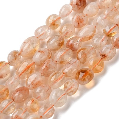 Heated Natural Citrine Beads Strands G-C268-A06-8x10mm-1