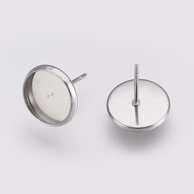 Non-Tarnish 202 Stainless Steel Stud Earring Settings A-STAS-I088-E-03P-1