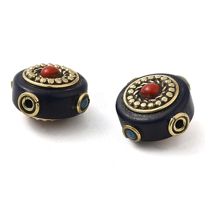 Handmade Tibetan Style Resin Beads TIBEB-G014-02-1