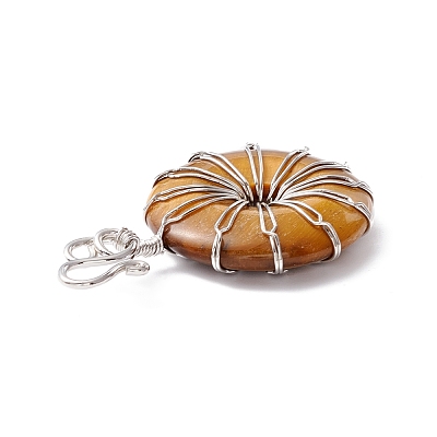 Natural Tiger Eye Big Pendants G-P459-01P-H-1