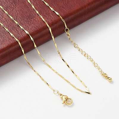 Brass Link Chain Necklaces for Women NJEW-D302-35G-1