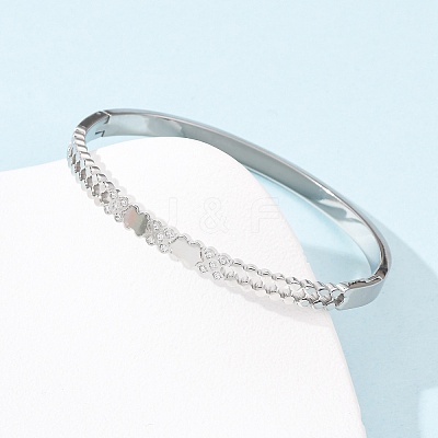 304 Stainless Steel Micro Pave Cubic Zirconia Hinged Bangles for Women BJEW-Z146-03P-1