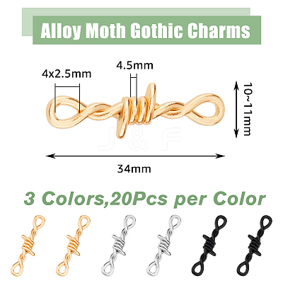 60Pcs 3 Colors Zinc Alloy Connector Charms FIND-DC0004-86-1