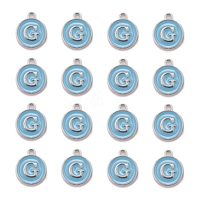 Platinum Plated Alloy Enamel Charms ENAM-S118-04G-P-1