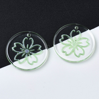 Transparent Resin Pendants RESI-N030-004C-1