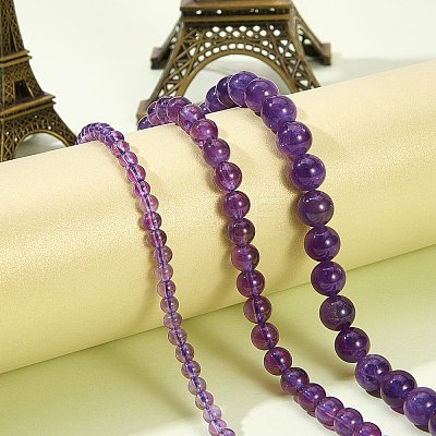 3 Strands 3 Styles Natural Amethyst Beads Strands G-SZ0001-14-1