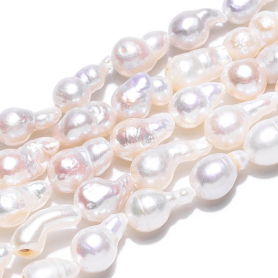 Natural Baroque Pearl Keshi Pearl Beads Strands X1-PEAR-S020-F10-02-1