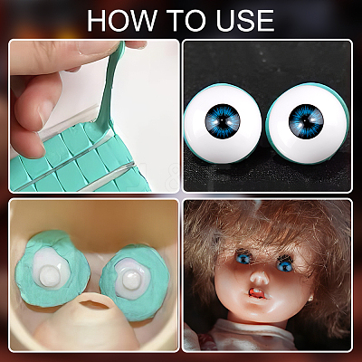 8Pcs 4 Colors Acrylic Craft Eye DOLL-GA0001-17B-1