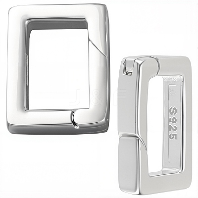 2Pcs 925 Sterling Silver Spring Gate Rings STER-SC0001-40B-1
