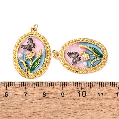 304 Stainless Steel Enamel Pendants STAS-U061-48G-03-1