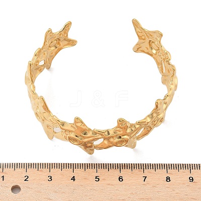 304 Stainless Steel Cuff Bangles for Women AJEW-P127-12G-1