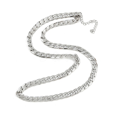 6MM 304 Stainless Steel Cuban Link Chain Necklaces for Women NJEW-G177-01P-1