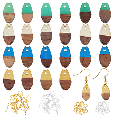 DIY Walnut Wooden Dangle Earring Making Kits DIY-OC0006-84-1
