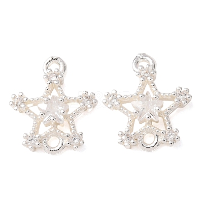 Brass Pave Clear Cubic Zirconia Connector Charms CU-CBAEC99-08S-1