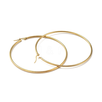 PVD Vacuum Plating 201 Stainless Steel Big Hoop Earrings for Women EJEW-G260-02F-G-1