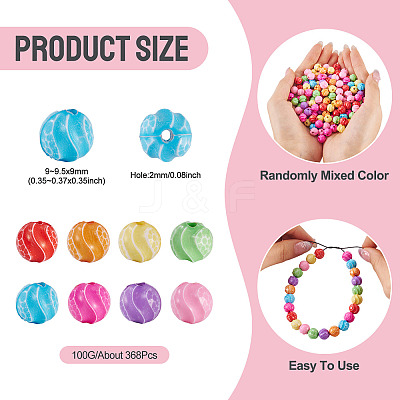 368Pcs Opaque Acrylic Beads SACR-TA0001-61-1