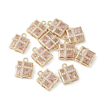 Brass Pave Cubic Zirconia Pendants KK-G462-44KCG-04-1