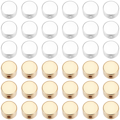 50Pcs 2 Colors Rack Plating Brass Beads KK-BBC0027-40-1