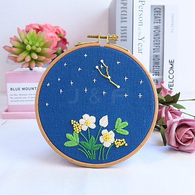 Flower & Constellation Pattern 3D Bead Embroidery Starter Kits DIY-P077-082-1