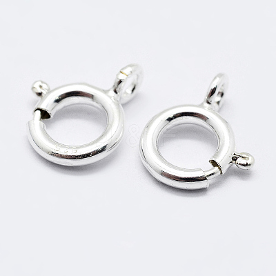 925 Sterling Silver Spring Ring Clasps STER-K167-076B-S-1
