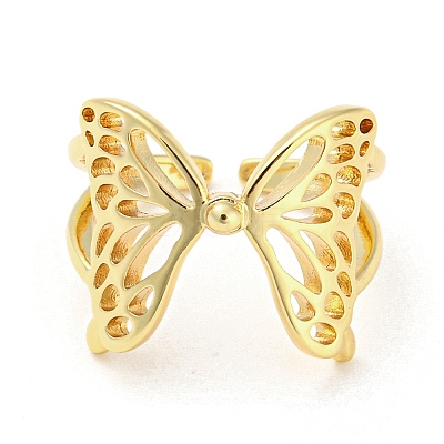 Brass Open Cuff Rings RJEW-I100-02G-1