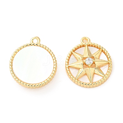 Brass Micro Pave Cubic Zirconia Charms X-KK-F855-12G-1