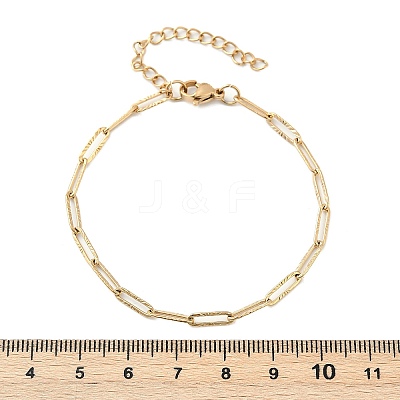 PVD Vacuum Plating 304 Stainless Steel Paperclip Chain Bracelet for Men Women BJEW-E031-10G-1