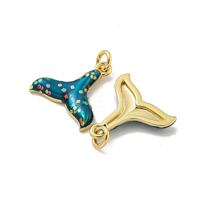 Rack Plated Brass Enamel Charms KK-P270-07G-1