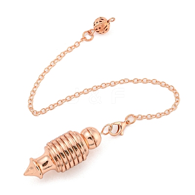 Rack Plating Brass Coil Dowsing Pendulums AJEW-B106-02RG-1