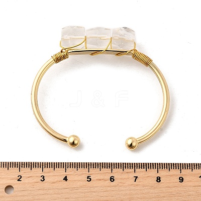 Natural Mixed Stone Beads Cuff Bangles for Women BJEW-Q035-01G-1