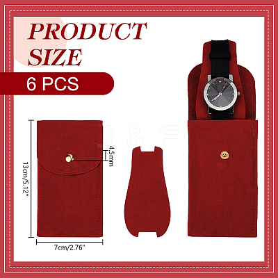 Rectangle Velvet Single Watch Storage Bag with Flip Cover ABAG-WH0038-59-1