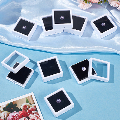Square Plastic Loose Diamond Gemstone Storage Boxes CON-WH0095-25A-1