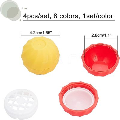 8 Sets 8 Colors Plastic Empty Lip Balm Sphere Containers MRMJ-CA0001-02-1