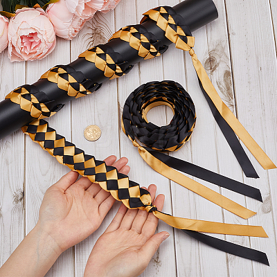 Two Tone Graduation Ribbon Leis FIND-WH0423-78D-1