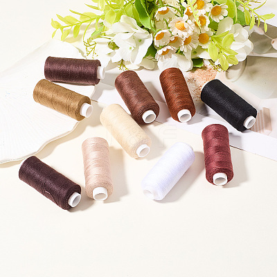 10Pcs 10 Colors Polyester Sewing Thread SENE-CY0001-05B-1