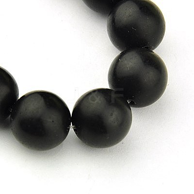 Synthetic Black Stone Beads Strands G508-3-1