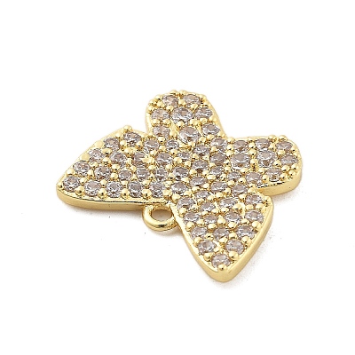 Brass Micro Pave Cubic Zirconia Charms KK-L228-32G-1
